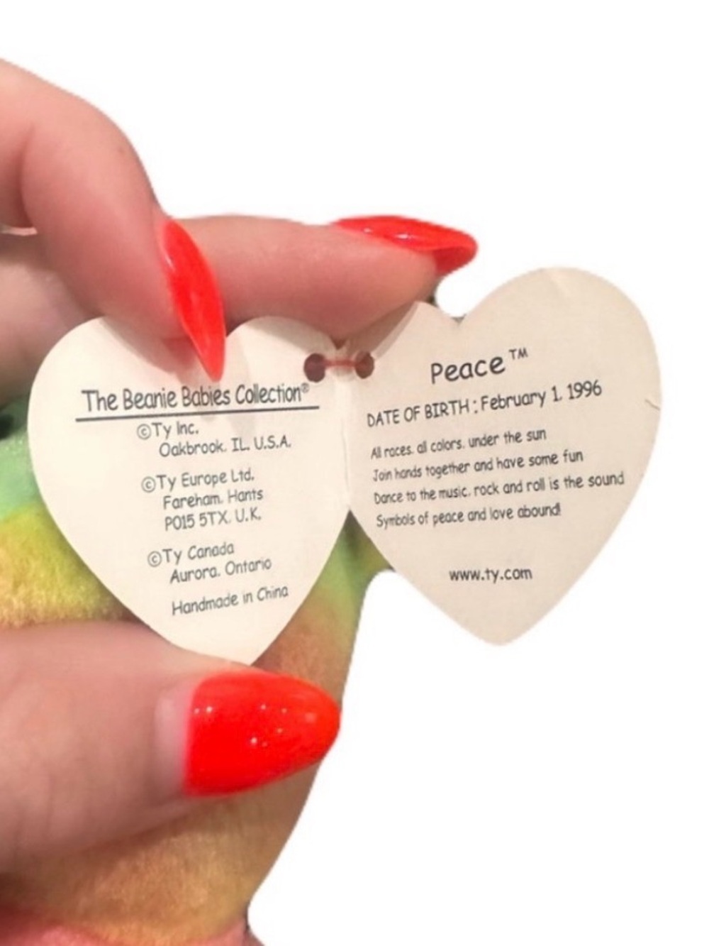 Vintage Y2K Peace Ty Beanie Baby NWT - Picture 2 of 3